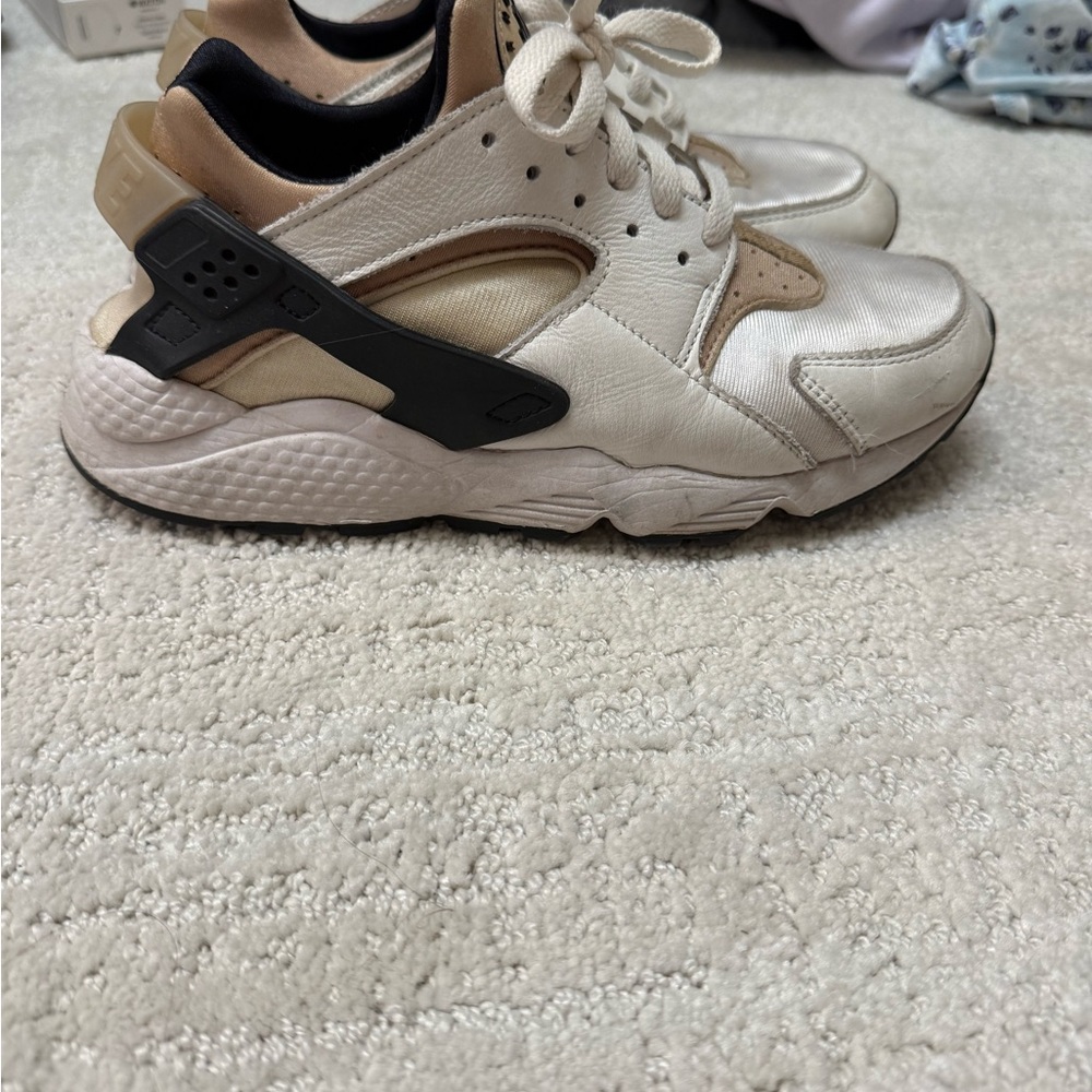 White and Tan Sneakers